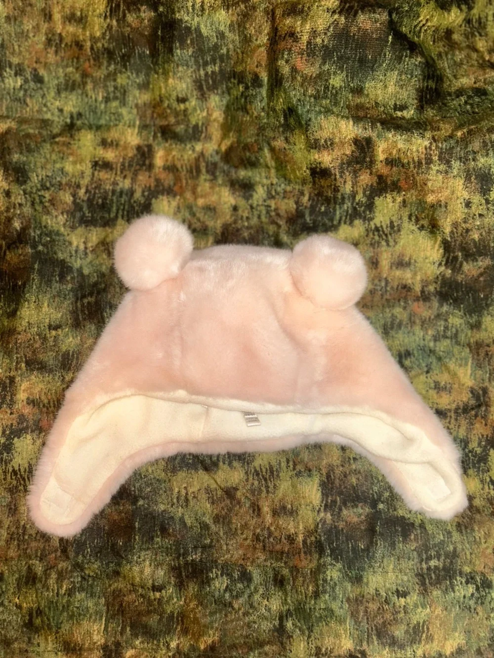 LIVLY Pink Faux Fur Warm Plush Bear Ears Premium Winter Trapper Hat Sz. 6-12m